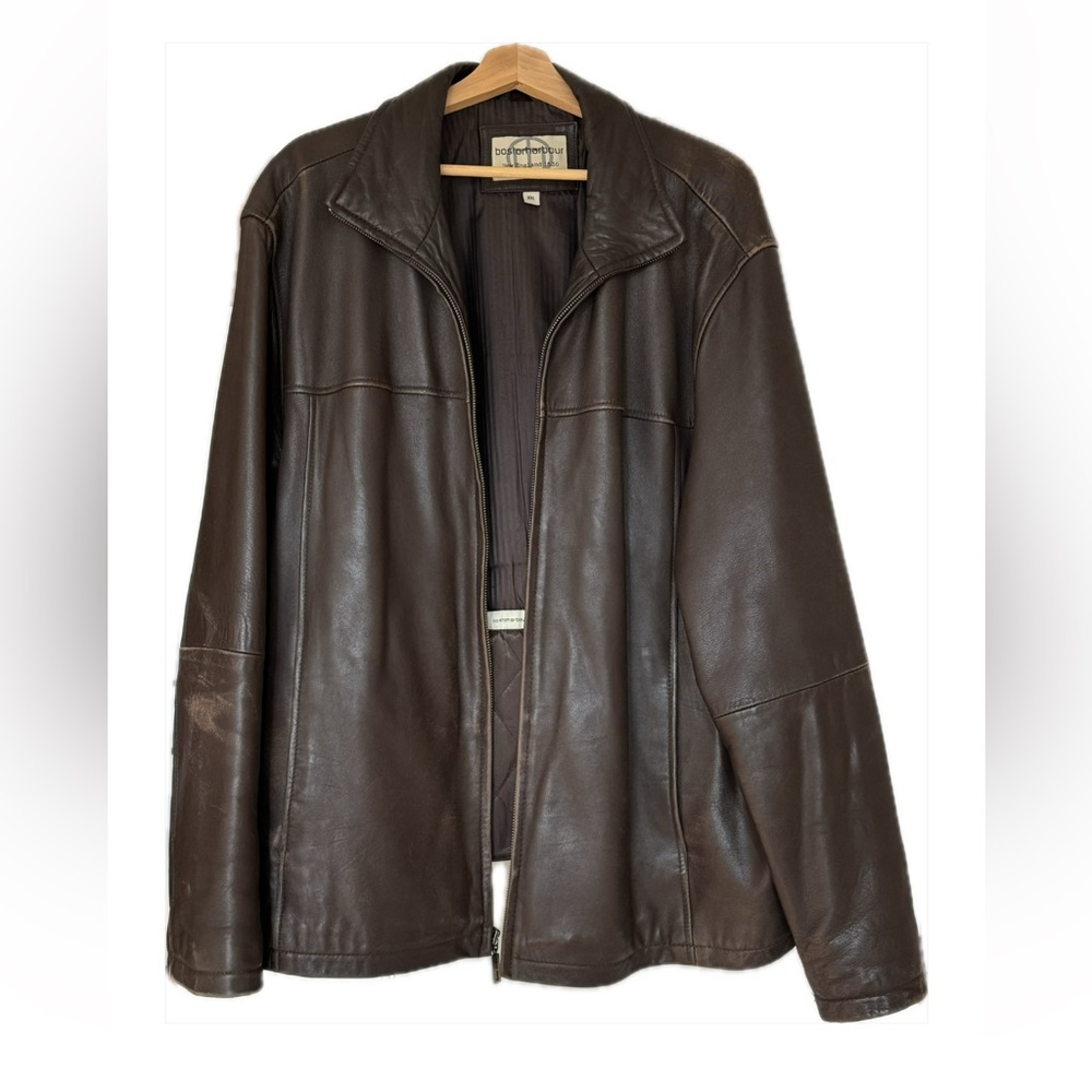Oversized Boston Harbour Genuine Leather Brown Coat